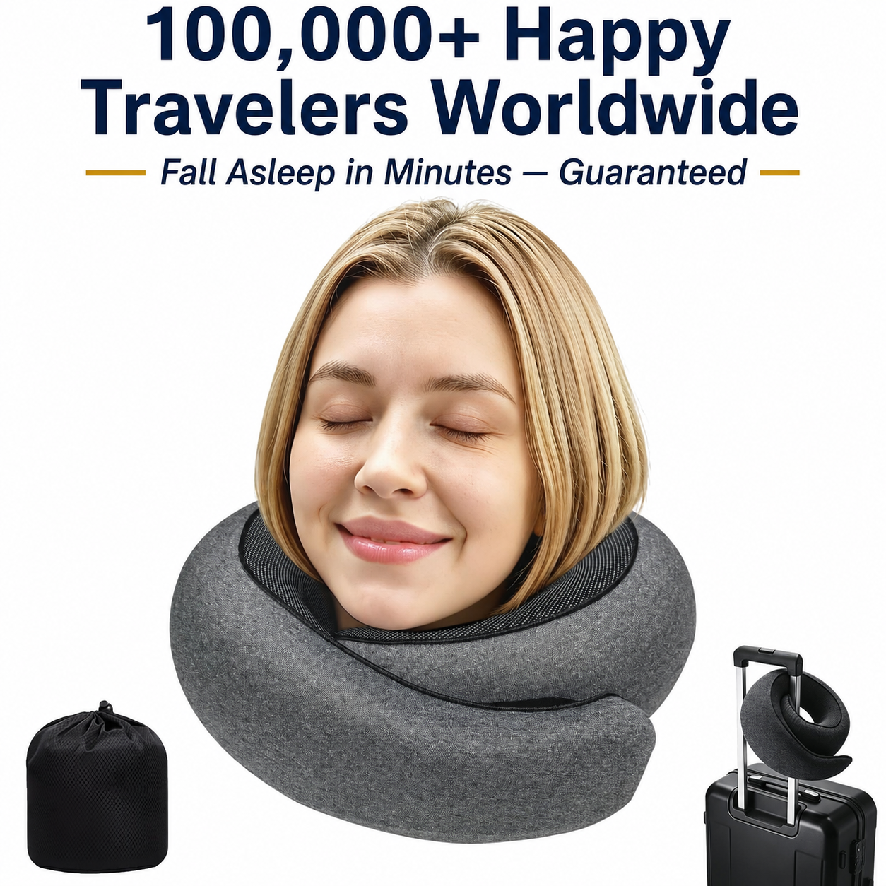 Travel Pillow, Neck Pillow for Airplane, Ergonomic Memory Foam Travel Neck Pillow for Airplanes, Comfortable Flight Pillow for Long Flights & Sleeping