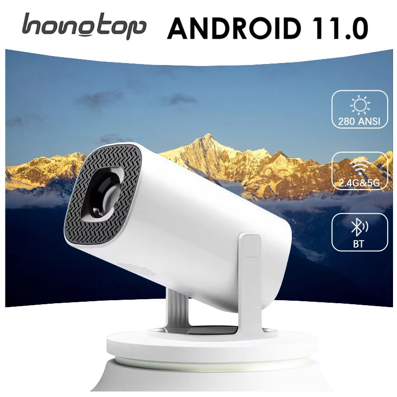 Android 11 Projector 720P Smart Mini Portable Projector with Wifi6 Bluetooth Home Theater Outdoor Portable Projector