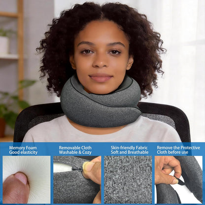 Travel Pillow, Neck Pillow for Airplane, Ergonomic Memory Foam Travel Neck Pillow for Airplanes, Comfortable Flight Pillow for Long Flights & Sleeping