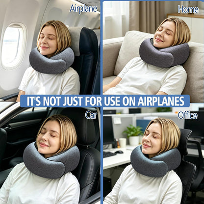 Travel Pillow, Neck Pillow for Airplane, Ergonomic Memory Foam Travel Neck Pillow for Airplanes, Comfortable Flight Pillow for Long Flights & Sleeping