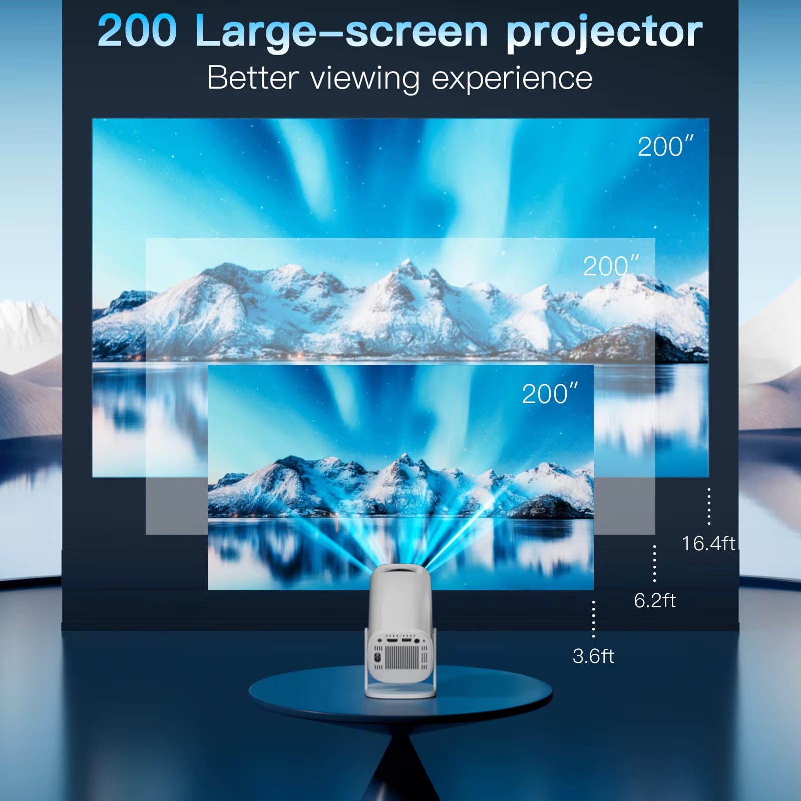 Android 11 Projector 720P Smart Mini Portable Projector with Wifi6 Bluetooth Home Theater Outdoor Portable Projector