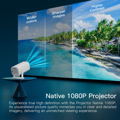 Android 11 Projector 720P Smart Mini Portable Projector with Wifi6 Bluetooth Home Theater Outdoor Portable Projector
