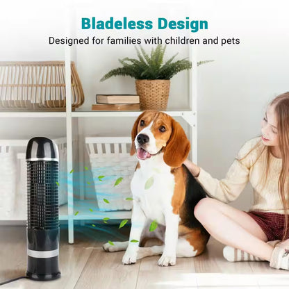 4.3 In. Portable Tower Fan Desk Table Fan with 3 Speeds Wind Modes and 60° Oscillation 16 In. Tall for Bedroom in Black